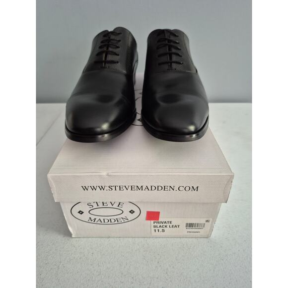 Steve Madden Men Private Oxford US 11.5 Black Leather Shoes